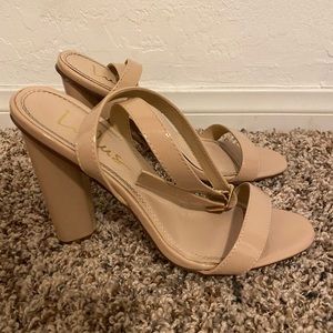 LULU’S nude open toe heels with straps